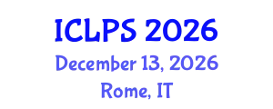 International Conference on Law and Political Science (ICLPS) December 13, 2026 - Rome, Italy
