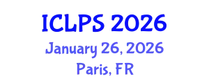 International Conference on Law and Political Science (ICLPS) January 26, 2026 - Paris, France