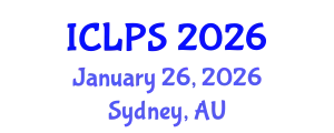 International Conference on Law and Political Science (ICLPS) January 26, 2026 - Sydney, Australia
