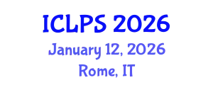 International Conference on Law and Political Science (ICLPS) January 12, 2026 - Rome, Italy
