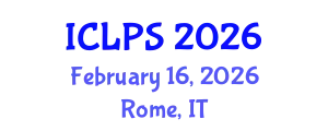 International Conference on Law and Political Science (ICLPS) February 16, 2026 - Rome, Italy