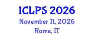 International Conference on Law and Political Science (ICLPS) November 11, 2026 - Rome, Italy