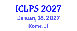 International Conference on Law and Political Science (ICLPS) January 18, 2027 - Rome, Italy