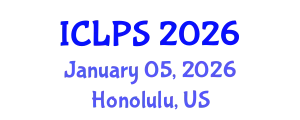 International Conference on Law and Political Science (ICLPS) January 05, 2026 - Honolulu, United States