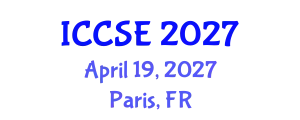 International Conference on Computer Science Education (ICCSE) April 19, 2027 - Paris, France