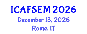 International Conference on Art, Finance, Science, Engineering and Management (ICAFSEM) December 13, 2026 - Rome, Italy