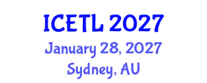 International Conference on Education, Teaching and Learning (ICETL) January 28, 2027 - Sydney, Australia