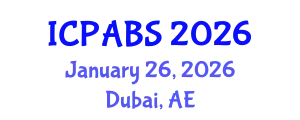 International Conference on Psychological and Behavioural Sciences (ICPABS) January 26, 2026 - Dubai, United Arab Emirates