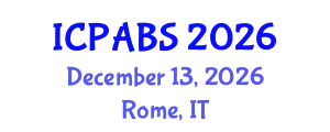 International Conference on Psychological and Behavioural Sciences (ICPABS) December 13, 2026 - Rome, Italy