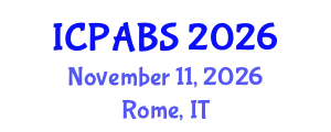 International Conference on Psychological and Behavioural Sciences (ICPABS) November 11, 2026 - Rome, Italy