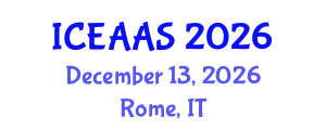 International Conference on Economic and Administrative Sciences (ICEAAS) December 13, 2026 - Rome, Italy