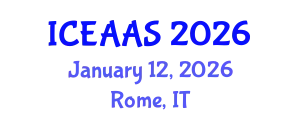 International Conference on Economic and Administrative Sciences (ICEAAS) January 12, 2026 - Rome, Italy