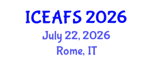 International Conference on Economic and Financial Sciences (ICEAFS) July 22, 2026 - Rome, Italy