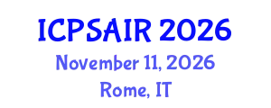 International Conference on Political Sciences and International Relations (ICPSAIR) November 11, 2026 - Rome, Italy