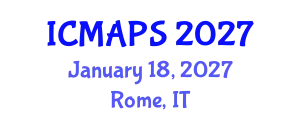 International Conference on Mathematical and Physical Sciences (ICMAPS) January 18, 2027 - Rome, Italy