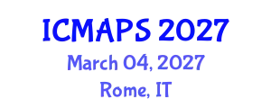 International Conference on Mathematical and Physical Sciences (ICMAPS) March 04, 2027 - Rome, Italy