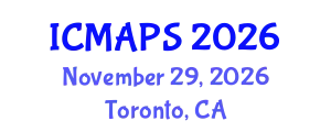 International Conference on Mathematical and Physical Sciences (ICMAPS) November 29, 2026 - Toronto, Canada