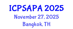 International Conference on Political Sciences and Policy Analysis (ICPSAPA) November 27, 2025 - Bangkok, Thailand
