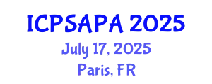 International Conference on Political Sciences and Policy Analysis (ICPSAPA) July 17, 2025 - Paris, France