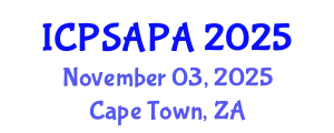 International Conference on Political Sciences and Policy Analysis (ICPSAPA) November 03, 2025 - Cape Town, South Africa