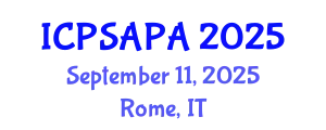 International Conference on Political Sciences and Policy Analysis (ICPSAPA) September 11, 2025 - Rome, Italy