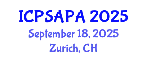 International Conference on Political Sciences and Policy Analysis (ICPSAPA) September 18, 2025 - Zurich, Switzerland