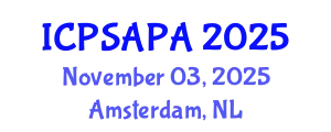 International Conference on Political Sciences and Policy Analysis (ICPSAPA) November 03, 2025 - Amsterdam, Netherlands