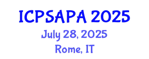 International Conference on Political Sciences and Policy Analysis (ICPSAPA) July 28, 2025 - Rome, Italy