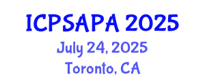 International Conference on Political Sciences and Policy Analysis (ICPSAPA) July 24, 2025 - Toronto, Canada