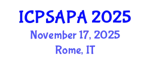 International Conference on Political Sciences and Policy Analysis (ICPSAPA) November 17, 2025 - Rome, Italy