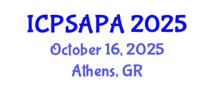 International Conference on Political Sciences and Policy Analysis (ICPSAPA) October 16, 2025 - Athens, Greece