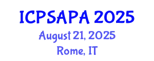 International Conference on Political Sciences and Policy Analysis (ICPSAPA) August 21, 2025 - Rome, Italy