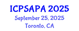 International Conference on Political Sciences and Policy Analysis (ICPSAPA) September 25, 2025 - Toronto, Canada