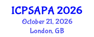 International Conference on Political Sciences and Policy Analysis (ICPSAPA) October 21, 2026 - London, United Kingdom