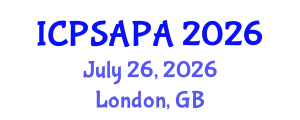 International Conference on Political Sciences and Policy Analysis (ICPSAPA) July 26, 2026 - London, United Kingdom