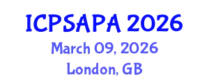 International Conference on Political Sciences and Policy Analysis (ICPSAPA) March 09, 2026 - London, United Kingdom