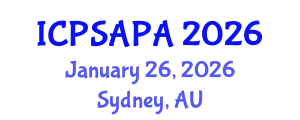 International Conference on Political Sciences and Policy Analysis (ICPSAPA) January 26, 2026 - Sydney, Australia