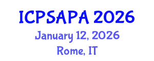 International Conference on Political Sciences and Policy Analysis (ICPSAPA) January 12, 2026 - Rome, Italy