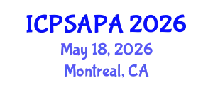 International Conference on Political Sciences and Policy Analysis (ICPSAPA) May 18, 2026 - Montreal, Canada