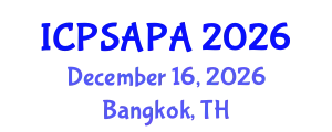International Conference on Political Sciences and Policy Analysis (ICPSAPA) December 16, 2026 - Bangkok, Thailand