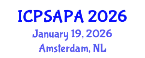 International Conference on Political Sciences and Policy Analysis (ICPSAPA) January 19, 2026 - Amsterdam, Netherlands