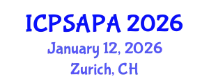 International Conference on Political Sciences and Policy Analysis (ICPSAPA) January 12, 2026 - Zurich, Switzerland