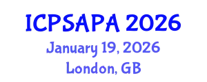 International Conference on Political Sciences and Policy Analysis (ICPSAPA) January 19, 2026 - London, United Kingdom