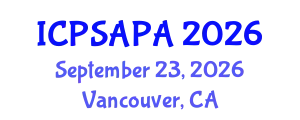 International Conference on Political Sciences and Policy Analysis (ICPSAPA) September 23, 2026 - Vancouver, Canada