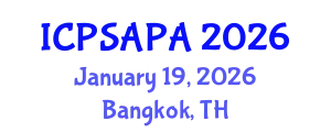 International Conference on Political Sciences and Policy Analysis (ICPSAPA) January 19, 2026 - Bangkok, Thailand