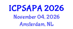 International Conference on Political Sciences and Policy Analysis (ICPSAPA) November 04, 2026 - Amsterdam, Netherlands