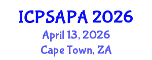 International Conference on Political Sciences and Policy Analysis (ICPSAPA) April 13, 2026 - Cape Town, South Africa