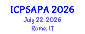 International Conference on Political Sciences and Policy Analysis (ICPSAPA) July 22, 2026 - Rome, Italy