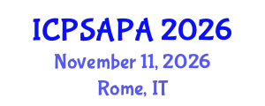 International Conference on Political Sciences and Policy Analysis (ICPSAPA) November 11, 2026 - Rome, Italy