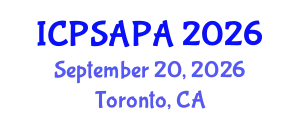 International Conference on Political Sciences and Policy Analysis (ICPSAPA) September 20, 2026 - Toronto, Canada